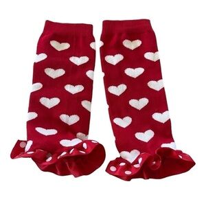 Little wishes white heart  leg warmers 0 plus months EUC